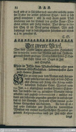 Der zweyte Brief