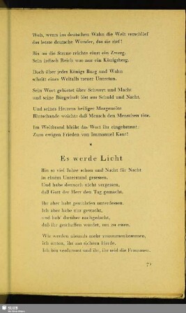 Es werde Licht