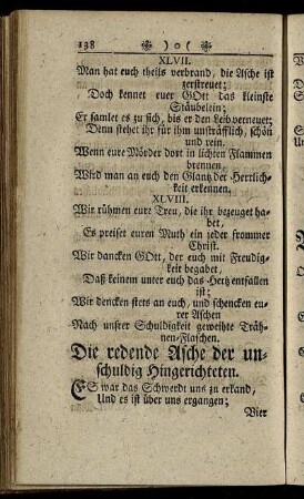 Die redende Asche der unschuldig Hingerichteten.