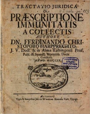 Tractatio Juridica De Præscriptione Immunitatis A Collectis