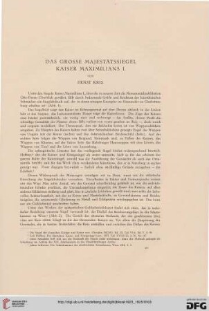 Das große Majestätssiegel Kaiser Maximilians I.