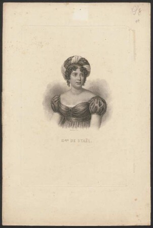 [Bildnis Anne Louise Germaine de Staël-Holstein] : Mme de Staël