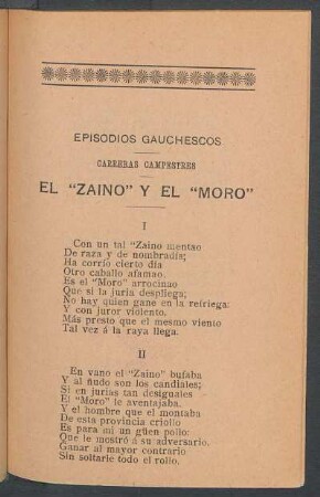 Episodios gauchescos : Carreras campestres