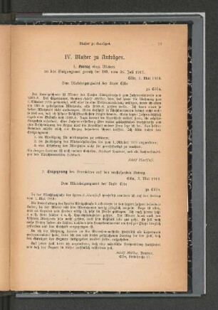 IV. Muster zu Anträgen.