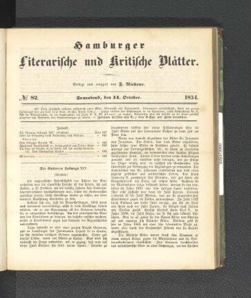 No. 82. 14. Oktober 1854