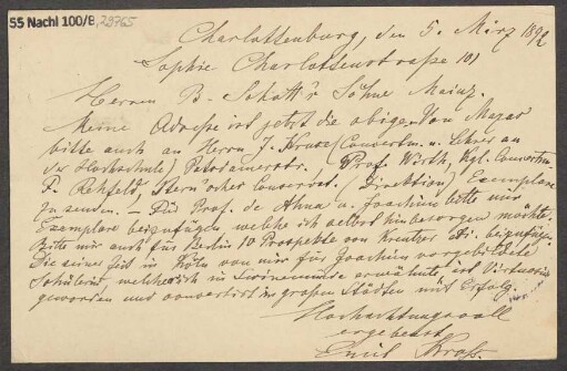 Brief an B. Schott's Söhne : 05.03.1892
