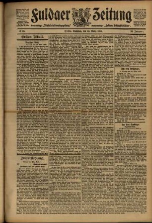 Erste Ausgabe vom Samstag, den 24. März 1906.