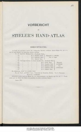 Vorbericht zu Stieler's Hand-Atlas