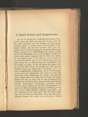 II. Durch Pontus nach Kappadokien.