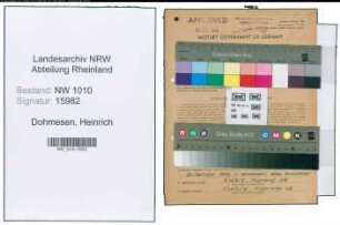 Entnazifizierung Heinrich Dohmesen , geb. 04.06.1914 (Kaufm.Angestellter)