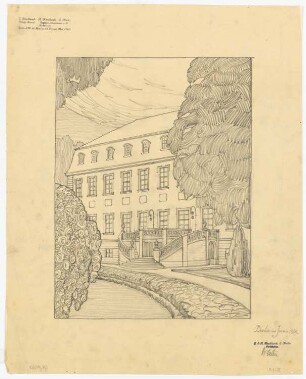 Schloss Erxleben Umbau I: Perspektivische Ansicht der Gartenseite