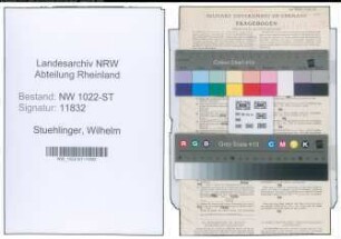 Entnazifizierung Wilhelm Stuehlinger , geb. 04.05.1899 (Chemiker)