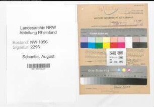 Entnazifizierung August Schaefer , geb. 11.01.1886 (Lehrer)