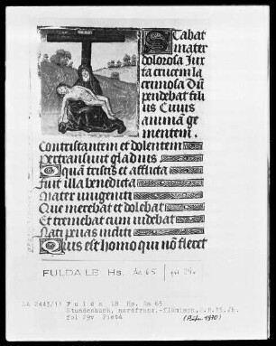 Stundenbuch, ad usum Romanum — Pietà, Folio 29verso