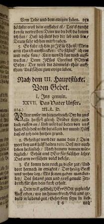 Nach dem III. Hauptstücke; Vom Gebet.