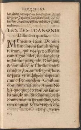 Textus Canonis Distinctio quarta.