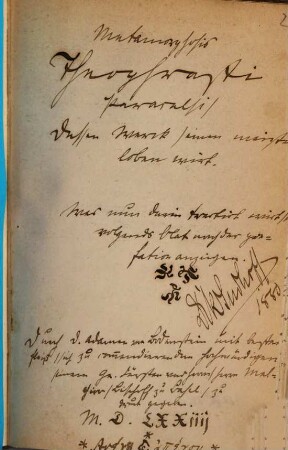 Metamorphosis Theophrasti Paracelsi, Dessen werck seinen meister loben wirt : Was nun darin tractirt wirt, wirt volgends blat nach der prefation anzeigen