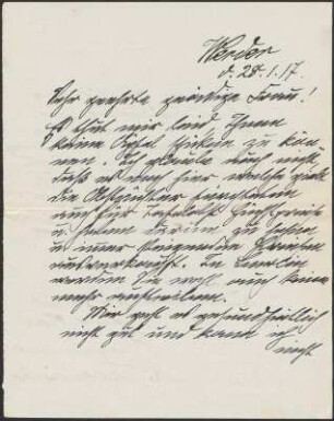 Brief von Karl Hagemeister an Bertha Kuczynski