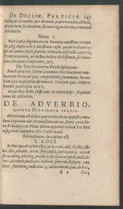 De Adverbio, Quinta Dictionum Specie.