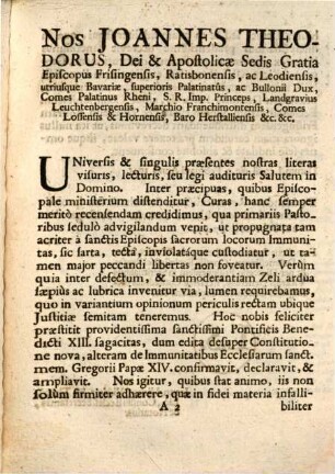 Bullæ, Seu Constitutiones Gregorii XIV. Et Benedicti XIII. Summorum Pontificum Super Immunitate Ecclesiarum