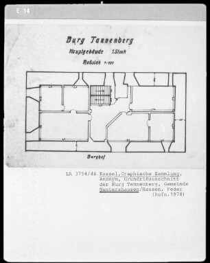 Nentershausen, Grundrissausschnitt der Burg Tannenberg