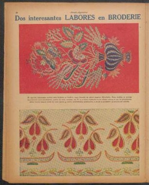 Dos interesantes labores en broderie [Trabajar bordado]