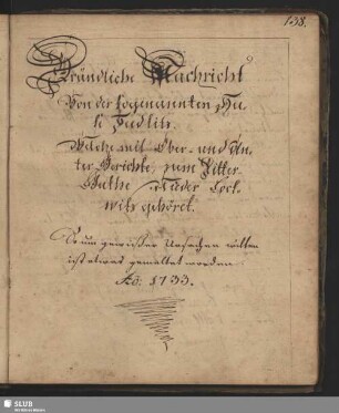 Gründliche Nachricht Von der sogenannten Hufe Sedlitz