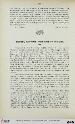 1: Frankfurt, Wiesbaden, Baden-Baden bei Turgenjeff