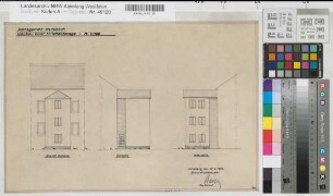 Medebach, Neubau einer Toilettenanlage, Hofseite, Westseite, Ostseite, Ansichten