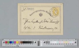 Postkarte an Otto Dessoff