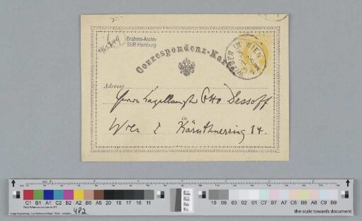 Postkarte an Otto Dessoff