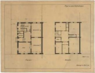 Billing, Hermann; Einfamilienhaus - Grundriss EG; Grundriss OG