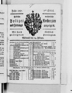 7tes Stück., Ausgabe vom 14. Februar 1787
