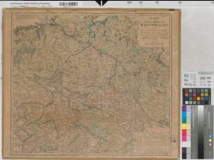 Westphalen (Königreich) Territorialkarte Charte vom Königreich Westphalen 1812 10 dt. Meilen = 8,2 cm 51,5 x 69 kol. Stich: A. G. Schneider und Weigel, Nürnberg nach D. F. Sotzmann B Nr. 356a