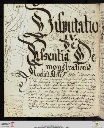 Disputatio IV: De Essentia Demonstrationis
