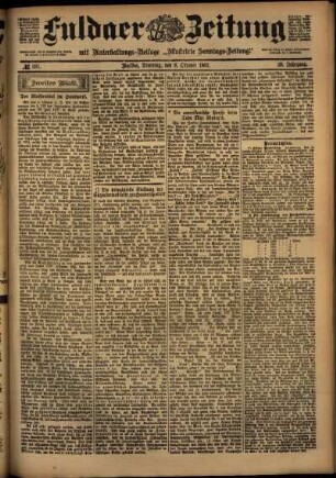 Zweite Ausgabe vom Dienstag, den 08. Oktober 1901.