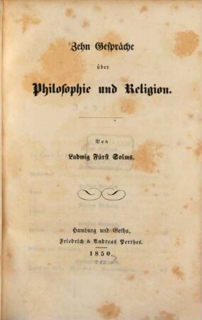 Zehn Gespräche über Philosophie und Religion