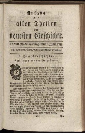 XXVIII. Nachl. Coburg, den 12. Julii. 1755.
