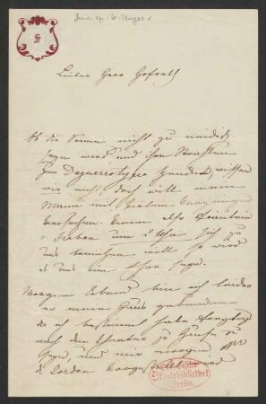 Brief an Carl Gustav Carus : o.D.