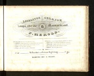 No. 10: Lieblings-Gesaenge aus der komischen Oper Zampa oder die Marmorbraut