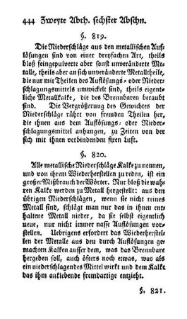 Von den Niederschlägen aus Metallauflösungen (§. 819-822)