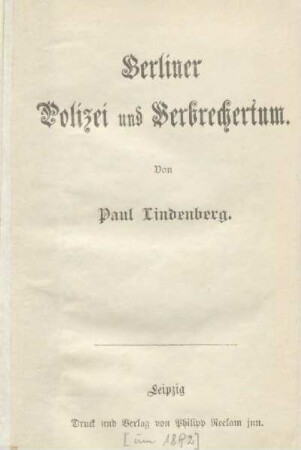 Berliner Polizei und Verbrechertum