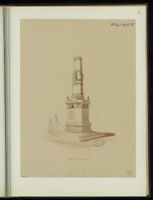 Gefallenendenkmal, Jauer Monatskonkurrenz März 1877: Perspektivische Ansicht