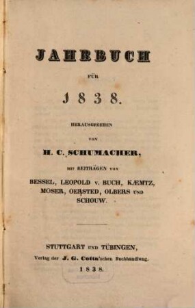 Jahrbuch : für ..., 1838