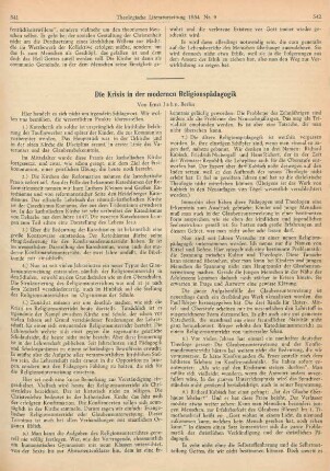 541-546 Die Krisis in der modernen Religionspädagogik