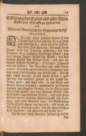 Erklärung des Eydes und aller Mein-Eyde vor Straffe zu gewarten hat.