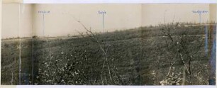 Foto mit Rundblick über die eigenen und gegnerischen Stellungen vom Regimentsgefechtsstand bei Tifesti nordwestlich Focsani aus (linker mittlerer Teil)