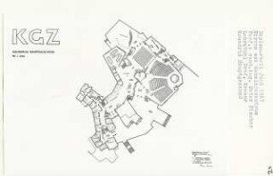 Kirche mit Gemeindezentrum, Berlin-Gesundbrunnen (Diplomarbeit bei Willy Kreuer): Grundriss Hauptgeschoss 1:200