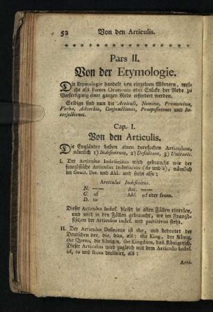 Pars II.: Von der Etymologie