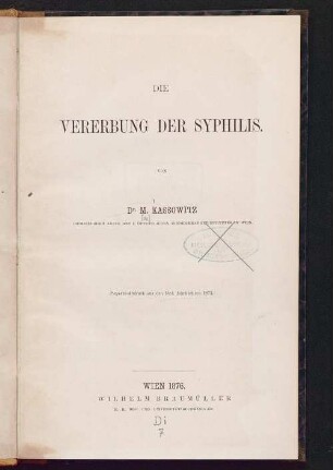 Die Vererbung der Syphilis